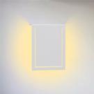 Luminária Led Arandela Retangular Borda c/ Friso Luz Indireta Branco Decoração Garagem Jardim