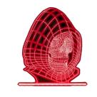 Luminaria LED - Caveira com Gorro 3D Luminaria LED - Caveira com Gorro 3D