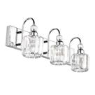 Luminária LED de cristal Ralbay, 3 luzes, 60 cm, aço inoxidável