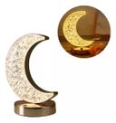 Luminária LED de Mesa Quarto Luxo Decorativo Cristal Acrílico Controle Touch Coração Lua Estrela