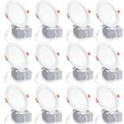 Luminária LED embutida de teto Linluxstar 6" 12W 6000K, pacote com 12 Luminária LED embutida de teto Linluxstar 6" 12W 6000K, pacote com 12