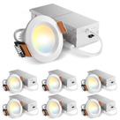 Luminária LED embutida sem recorte Amico 2 pol. 5 CCT dimerizável, kit com 6 Luminária LED embutida sem recorte Amico 2 pol. 5 CCT dimerizável, kit com 6