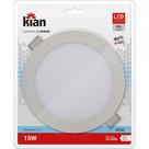 Luminaria Led Embutir Redonda 15W 6000K 20Cm Kian