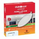 Luminaria LED Embutir Redonda 24 watts 2700k Branco Morno OUROLUX