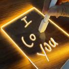 Luminária Led Escrever C/ Caneta Lousa Quadro Mesa Anotações