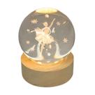 Luminária Led Globo De Vidro 3D Com Cabo USB Base de Madeira