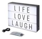 Luminária Led Light Box Letreiro Cinema A4 Letras Coloridas