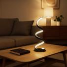 Luminária Led Luz 4000K Abajur Mesa Espiral Alumínio 8W