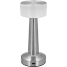 Luminária Led Mesa Abajur Usb Metal 21x9x9cm Prata Luminária Led Mesa Abajur Usb Metal 21x9x9cm Prata