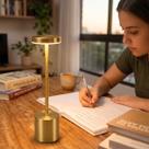 Luminária LED Mesa Recarregável Sem Fio 3 Tons Luz Toque Dimerizável Ideal Quarto Escritório