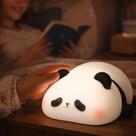Luminária LED Panda Silicone Abajur Clarear Quarto Criança Dormir Luz Lâmpada Ursinho Preto Branco