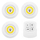 Luminária Led Spot Sem Fio Kit 3 Peças Inclui Controle Branco