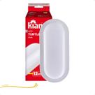 Luminária Led Tartaruga Branca Oval 12W 3000K Branca Quente Bivolt Luminária Led Tartaruga Branca Oval 12W 3000K Branca Quente Bivolt
