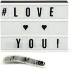 Luminária Letreiro Mesa Led (5 Leds) Com 60 Letras 15 X 10,5cm Preto / Branco **