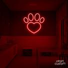 luminaria letreiro Neon Led Amo Pets 30x30 luminoso decoração p/ selfie