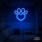 luminaria letreiro Neon Led Amo Pets 60x60 luminoso decoração p/ selfie