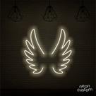 luminaria letreiro Neon Led Asas Anjinho 120x120 luminoso decoração p/ selfie