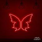 luminaria letreiro Neon Led Asas Fada 100x75 luminoso decoração p/ selfie