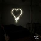 luminaria letreiro Neon Led Coração Derretido 100x75 luminoso decoração p/ selfie