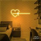 luminaria letreiro Neon Led Coraçao Grafico 60x25 luminoso decoração p/ selfie