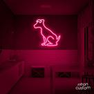 luminaria letreiro Neon Led Dog Sentado 02 60x60 luminoso decoração p/ selfie