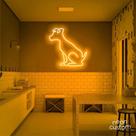 luminaria letreiro Neon Led Dog Sentado 02 60x60 luminoso decoração p/ selfie
