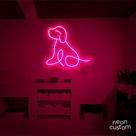 luminaria letreiro Neon Led Dog Sentado 100x100 luminoso decoração p/ selfie