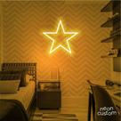 luminaria letreiro Neon Led Estrela 100x100 luminoso decoração p/ selfie