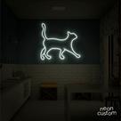 luminaria letreiro Neon Led Gato 35x30 luminoso decoração p/ selfie