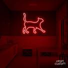 luminaria letreiro Neon Led Gato 35x30 luminoso decoração p/ selfie