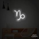 luminaria letreiro Neon Led Signo Capricórnio 50x50 luminoso decoração p/ selfie