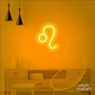 luminaria letreiro Neon Led Signo Leão 80x65 luminoso decoração p/ selfie