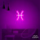 luminaria letreiro Neon Led Signo Peixes 100x70 luminoso decoração p/ selfie