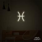 luminaria letreiro Neon Led Signo Peixes 70x50 luminoso decoração p/ selfie