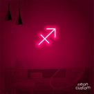 luminaria letreiro Neon Led Signo Sagitário 80x45 luminoso decoração p/ selfie