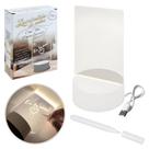 Luminária lousa de mesa led com caneta para recados quadro
