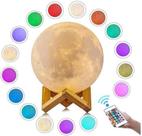 Luminária Lua 3d Abajur Usb Touch 18 Cm 16 Cores Controle