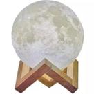 Luminária Lua 3D Muda Cor Suporte Madeira Remoto LUA Com CONTROLE