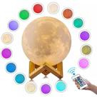 Luminária Lua Cheia 3D Abajur Usb Touch Controle 16 Cores C/Controle