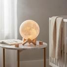 Luminária Lua Cheia 3D USB Troca Cor por Toque 19cm Abajur