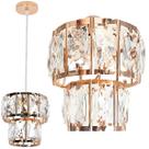 Luminária Lustre 20 Cristais 14cm Pendente Suspenso Teto Gimpo KJDD-E-012-GOLD