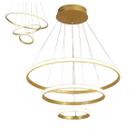 Luminaria Lustre 3 em 1 Aneis Arco Perfil Infinito Led Pendente Ajustavel Regulavel Decoraçao Sala Quarto Recepçao