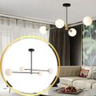 Luminária Lustre 4 Globos 64x48cm Jabuticaba Sputnik 360 Graus Teto Gimpo KJDD-E-538-PRETO-4