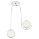 Luminária Lustre Aro Jabuticaba 2 Globos de Vidro Branco