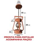 Luminária Lustre Pendente 1 Lampião 2 Peças 110/220 V