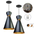 Luminária Lustre Pendente Berlim Pequim Dubai Em Alumínio De Teto Preto e Cobre Balcão Bivolt Luminária Lustre Pendente Berlim Pequim Dubai Em Alumínio De Teto Preto e Cobre Balcão Bivolt