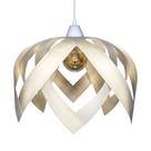 Luminária Lustre Pendente E27 Madeira Teto Sala Quarto Cozinha Lúpulo G Marfim