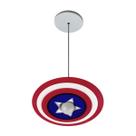 Luminária Lustre Pendente Infantil Capitão América Herói Vingadores Quarto Menino Teto Bivolt E27 Menina Para LED