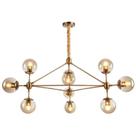 Luminária Lustre Pendente Jabuticaba Dourado Bola Molecular Âmbar Moderno Sala Quarto Inl80