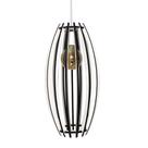 Luminária Lustre Pendente Madeira Teto Sala Quarto Cozinha Balcão Dubai Branco